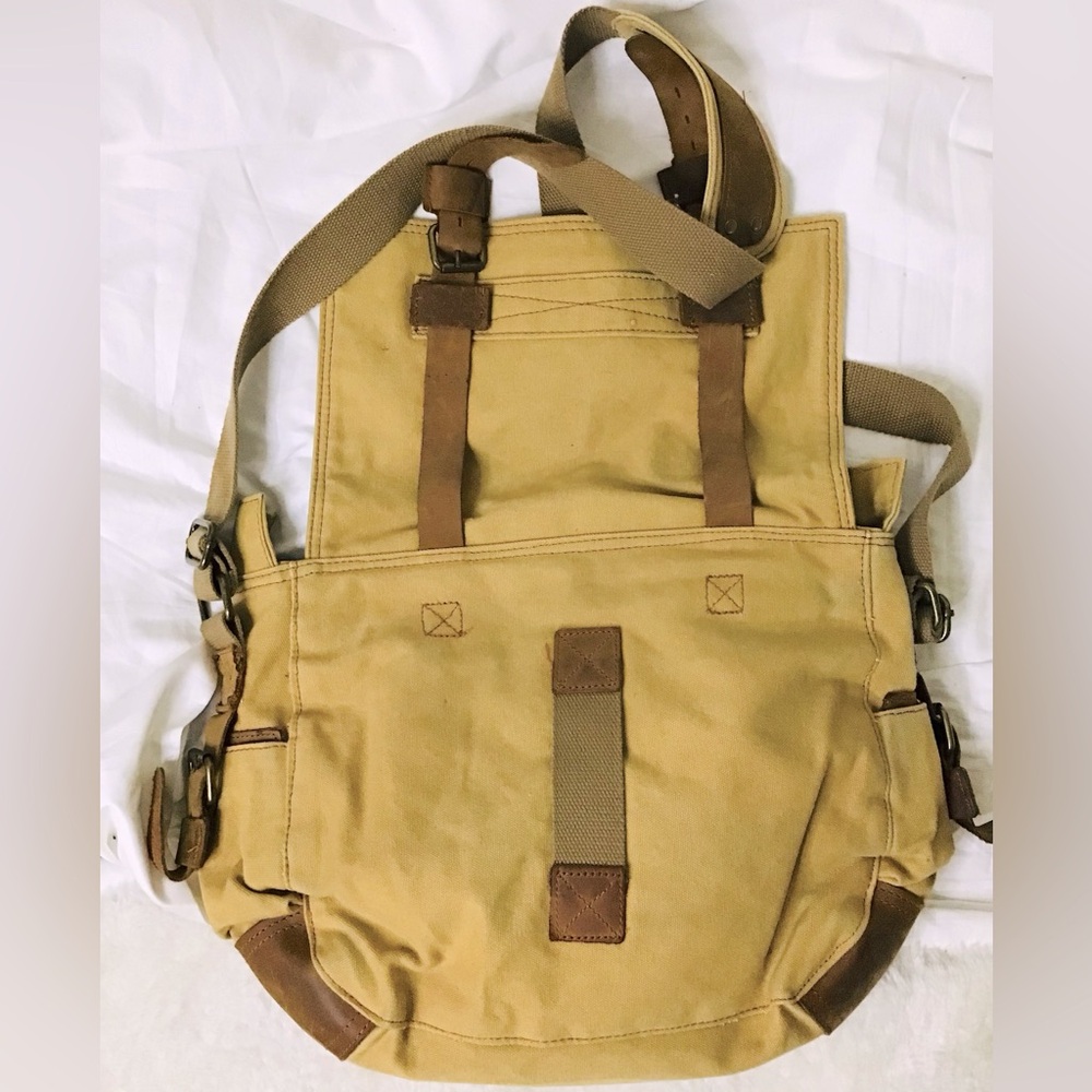 Vintage Augur Strauss & Co. Crossbody Messenger Style Canvas and Leather Bag - Picture 13 of 16